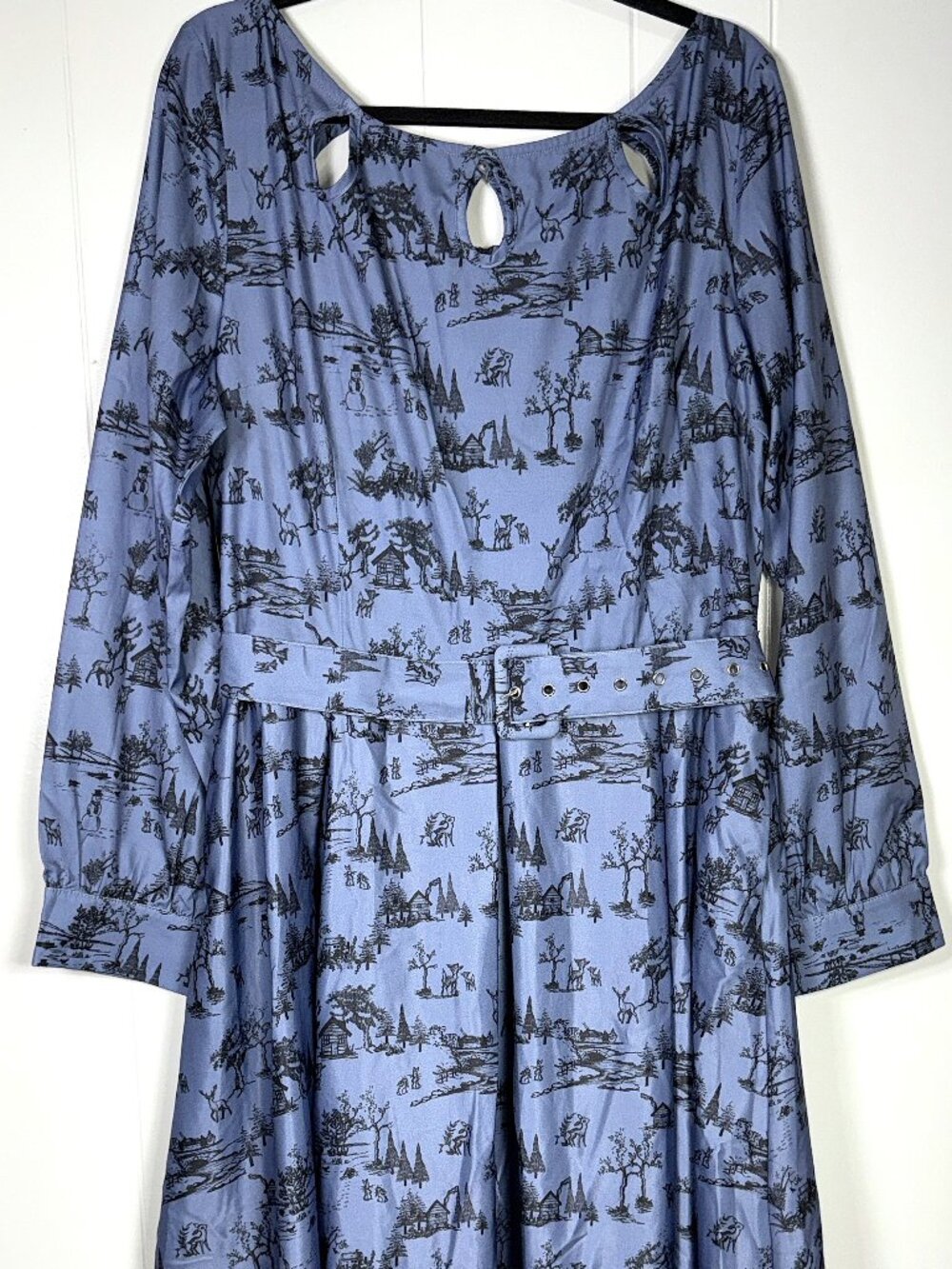 Lindy Bop Laurel Winter Toile Woodland Cabin Vintage-Kitsch Midi Swing Dress 18